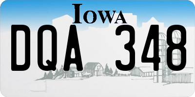 IA license plate DQA348