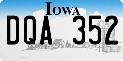 IA license plate DQA352
