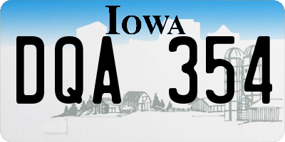 IA license plate DQA354