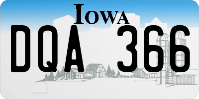IA license plate DQA366