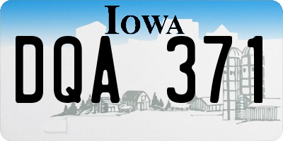 IA license plate DQA371