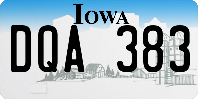 IA license plate DQA383