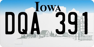 IA license plate DQA391