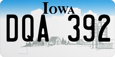 IA license plate DQA392