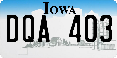 IA license plate DQA403