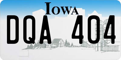IA license plate DQA404