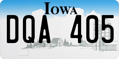 IA license plate DQA405