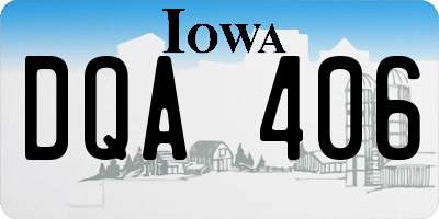 IA license plate DQA406