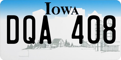 IA license plate DQA408