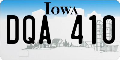IA license plate DQA410