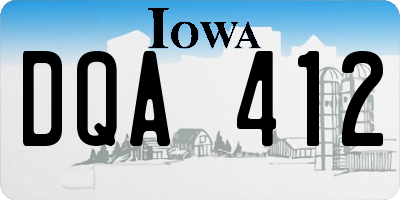 IA license plate DQA412