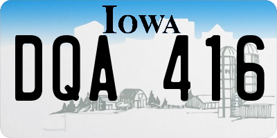 IA license plate DQA416