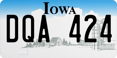 IA license plate DQA424