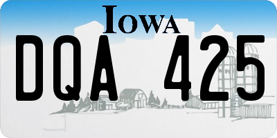 IA license plate DQA425