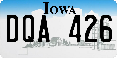 IA license plate DQA426