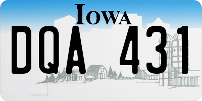 IA license plate DQA431