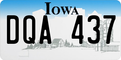 IA license plate DQA437