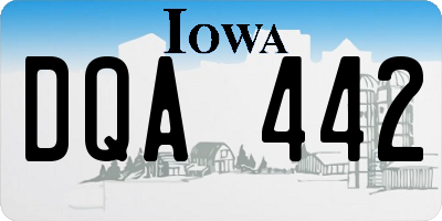 IA license plate DQA442
