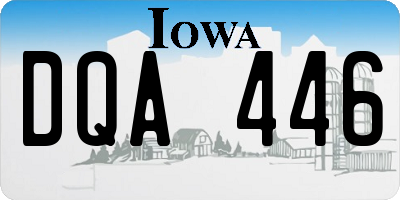 IA license plate DQA446