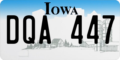 IA license plate DQA447