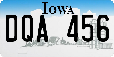 IA license plate DQA456