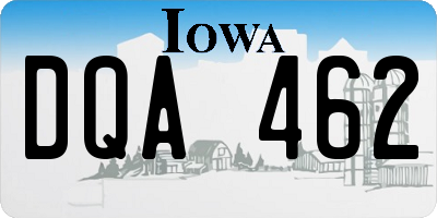 IA license plate DQA462
