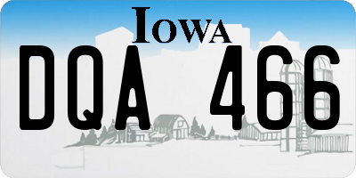 IA license plate DQA466