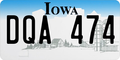 IA license plate DQA474