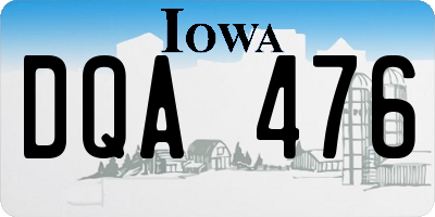 IA license plate DQA476