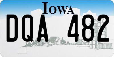 IA license plate DQA482