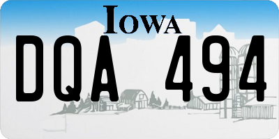 IA license plate DQA494
