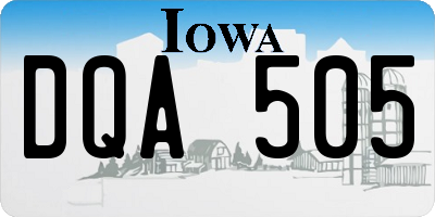IA license plate DQA505