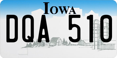 IA license plate DQA510