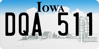 IA license plate DQA511