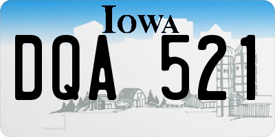 IA license plate DQA521