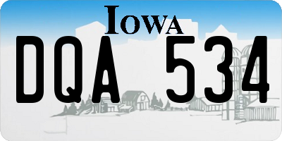IA license plate DQA534