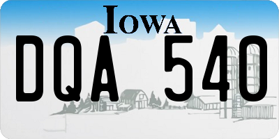 IA license plate DQA540