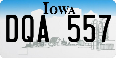 IA license plate DQA557