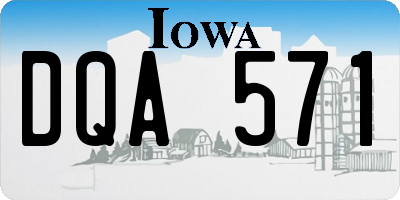 IA license plate DQA571