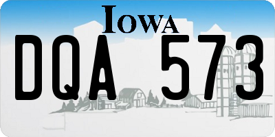 IA license plate DQA573