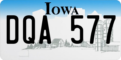 IA license plate DQA577