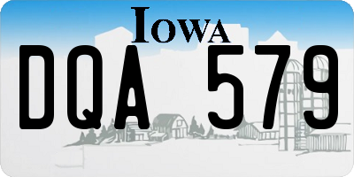 IA license plate DQA579
