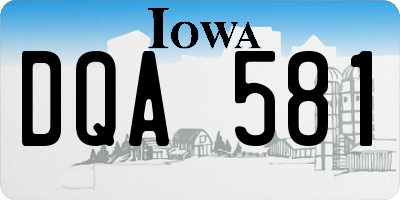 IA license plate DQA581