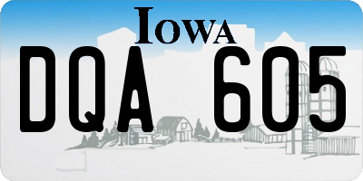 IA license plate DQA605