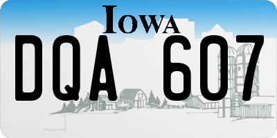 IA license plate DQA607