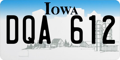 IA license plate DQA612