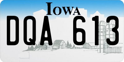 IA license plate DQA613