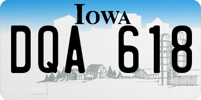 IA license plate DQA618