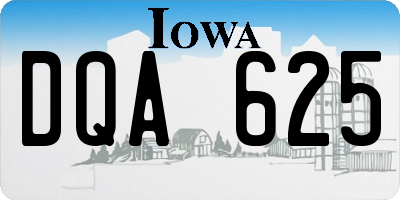 IA license plate DQA625