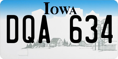IA license plate DQA634